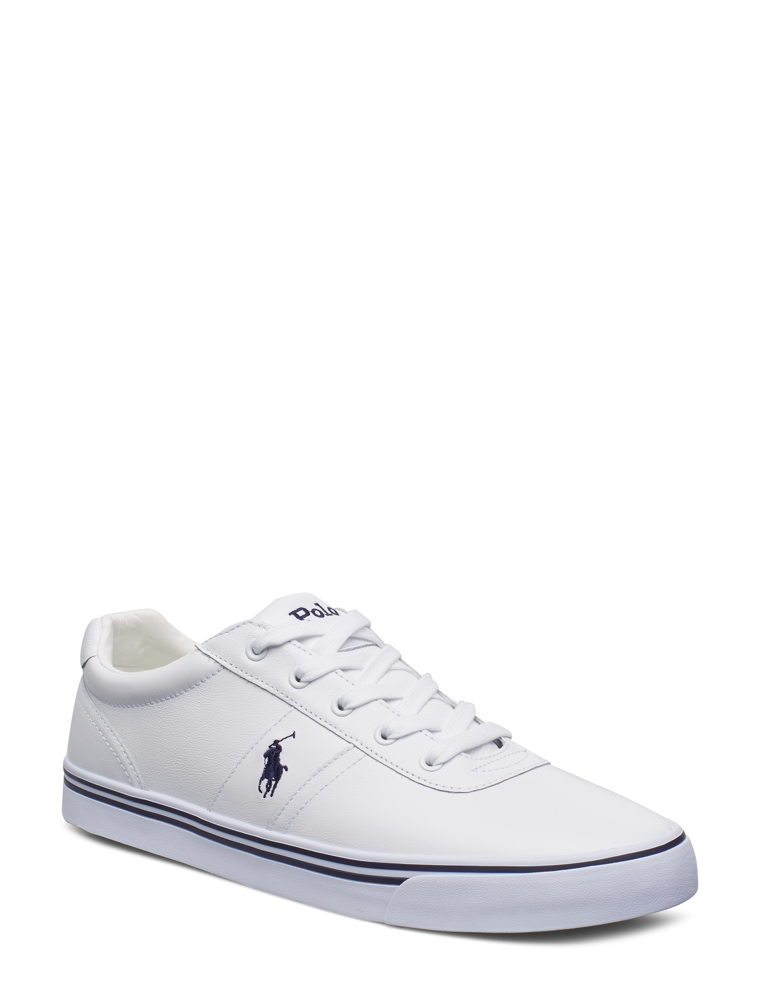 Polo Ralph Lauren Hanford Leather Sneaker, 45, White, Sneakers > Sneakers Med Lav Top, Herre