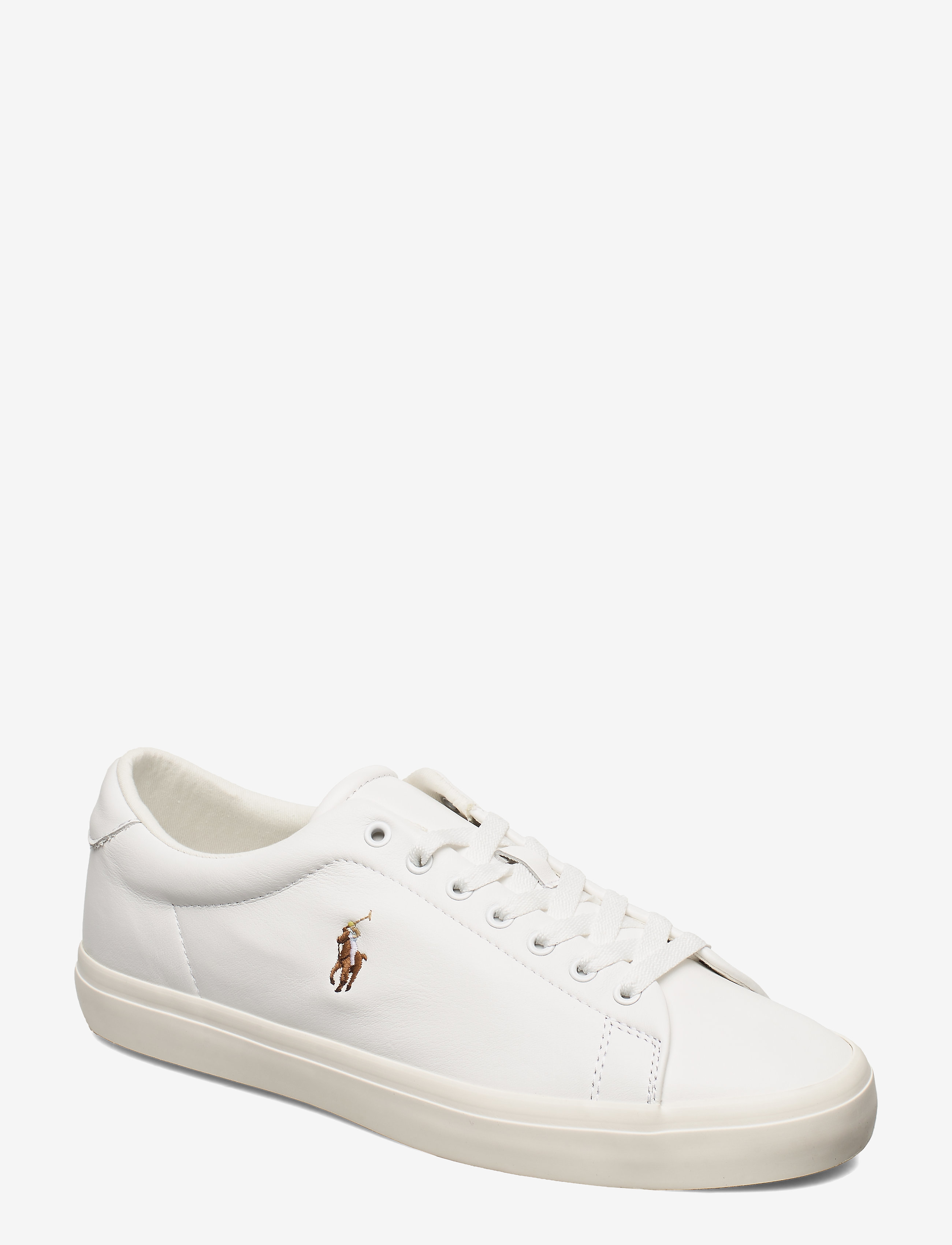 Polo Ralph Lauren Longwood Leather Sneaker, 45, White, Sneakers > Sneakers Med Lav Top, Herre