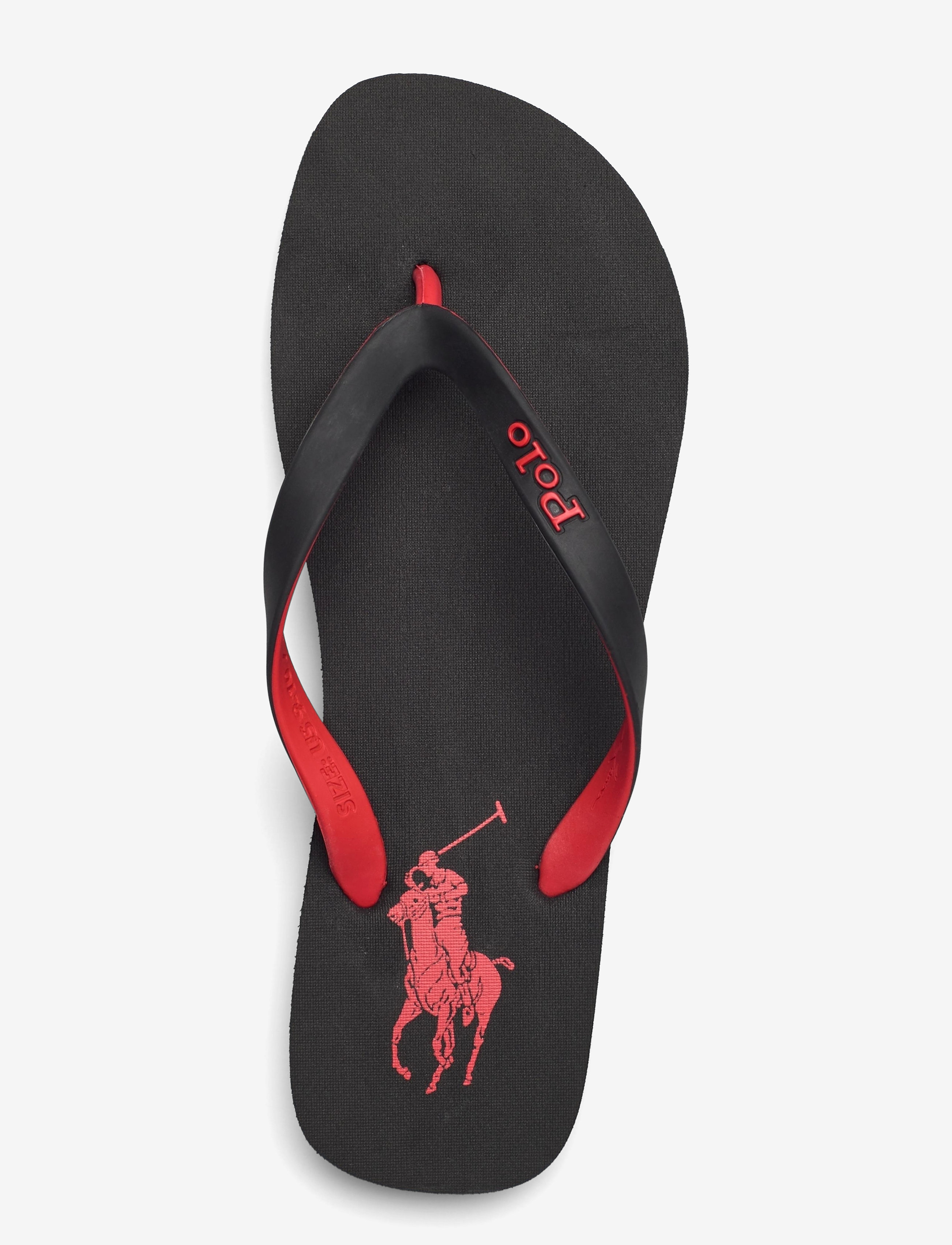 Polo Ralph Lauren - Bolt Pony Flip-Flop - puhkuse põhitooted - black/rl2000 red - 3
