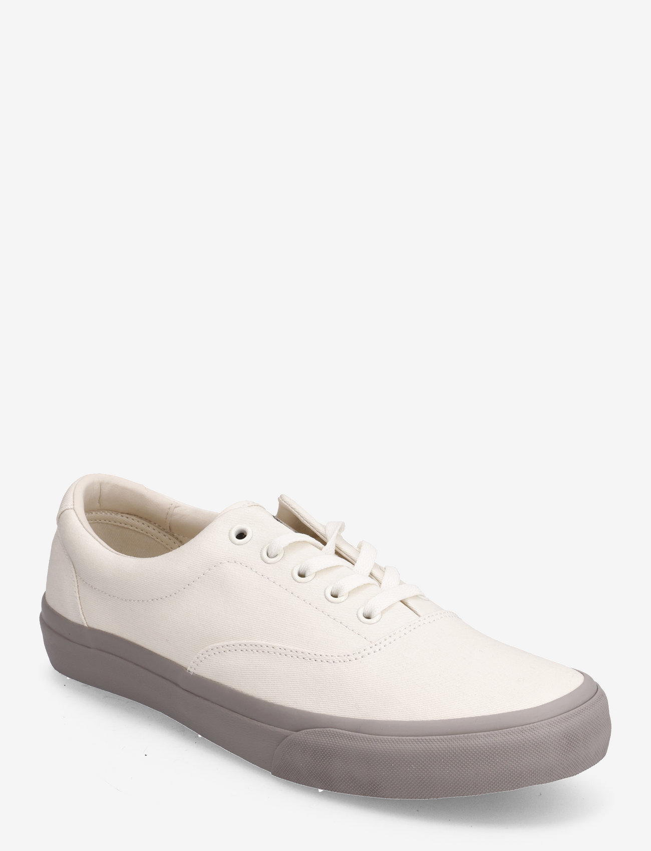 Polo Ralph Lauren - Keaton Twill Sneaker - ar pazeminātu potītes daļu - off white/grey fo - 0