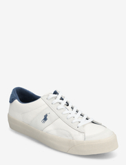 Sayer Leather-Suede Sneaker - WHITE/BLUE
