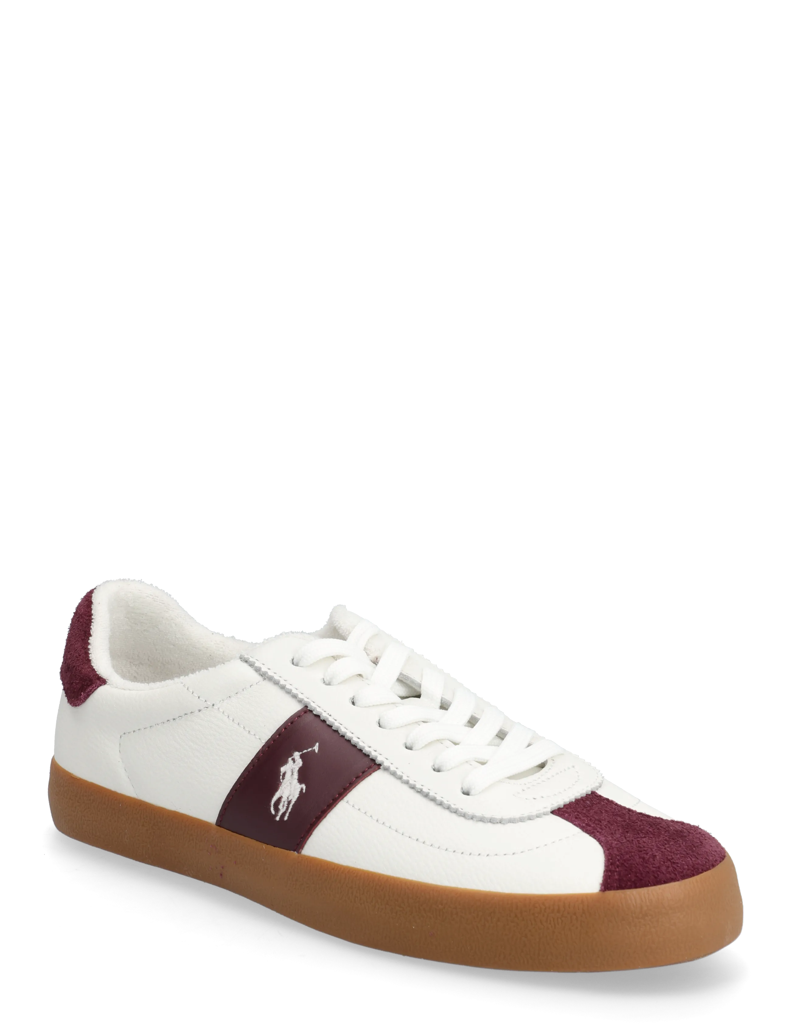 Polo Ralph Lauren Court Vulc Leather-Suede Sneaker, 44, Sneakers, Weiß - Low-top Männerswear