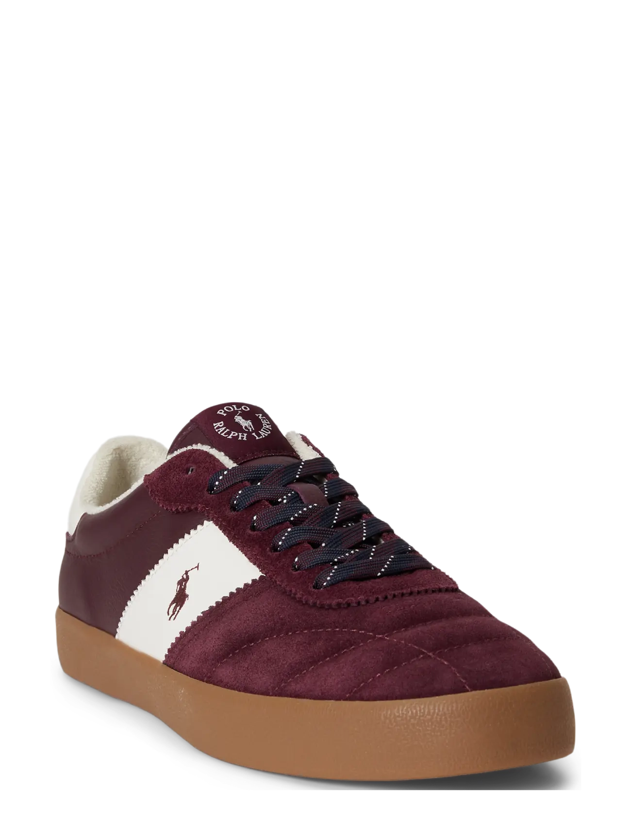 Polo Ralph Lauren - Court Vulc Leather-Suede Sneaker - low-top sneaker - harvard wine/deck - 2