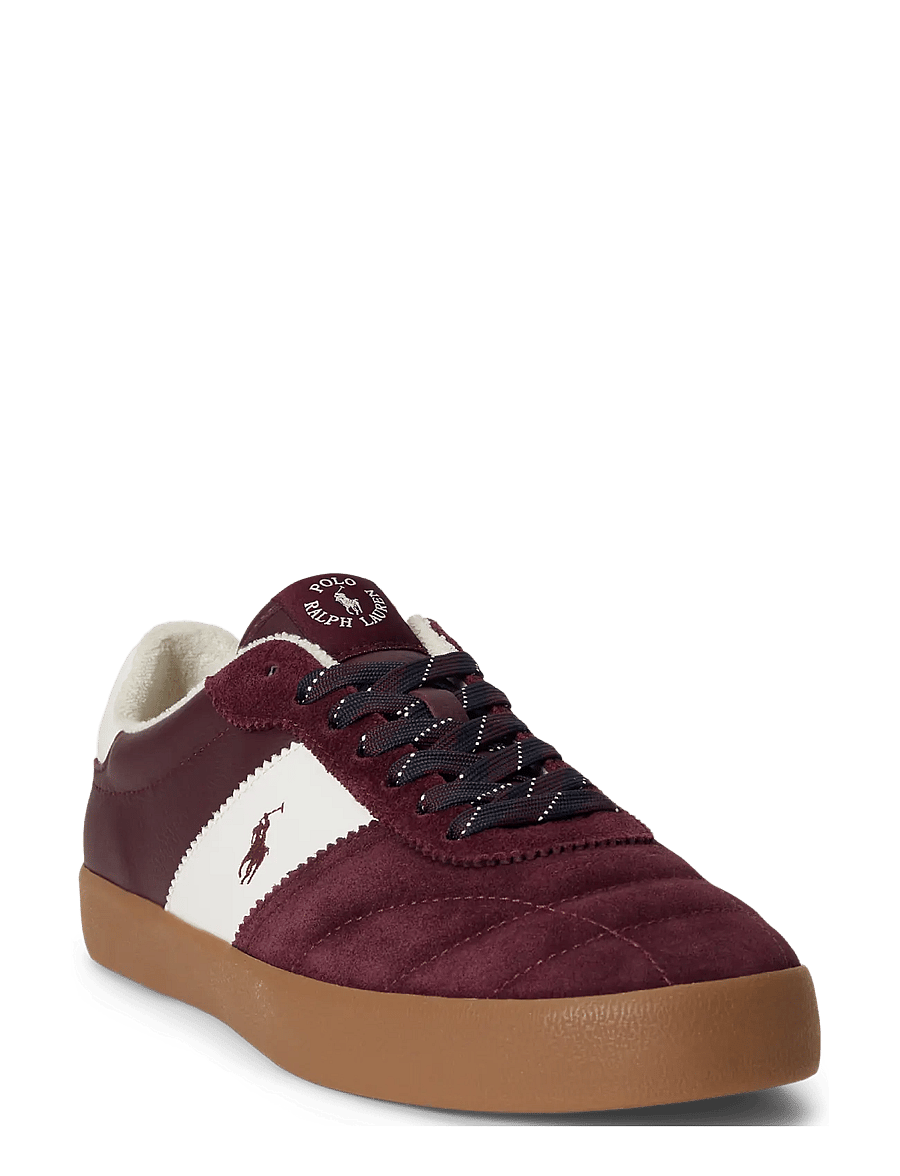 Polo Ralph Lauren - Court Vulc Leather-Suede Sneaker - low-top sneaker - harvard wine/deck - 2