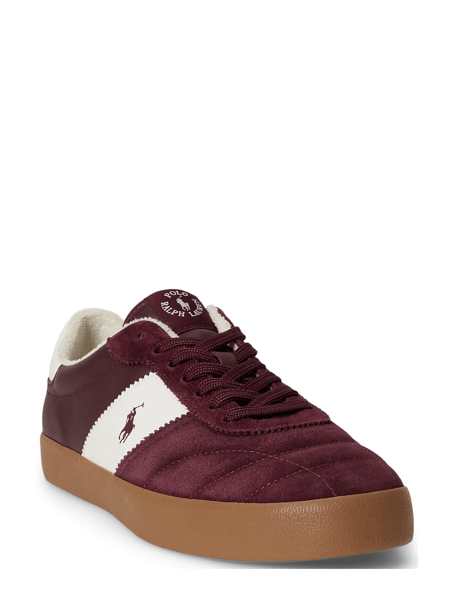 Polo Ralph Lauren - Court Vulc Leather-Suede Sneaker - low-top sneaker - harvard wine/deck - 3