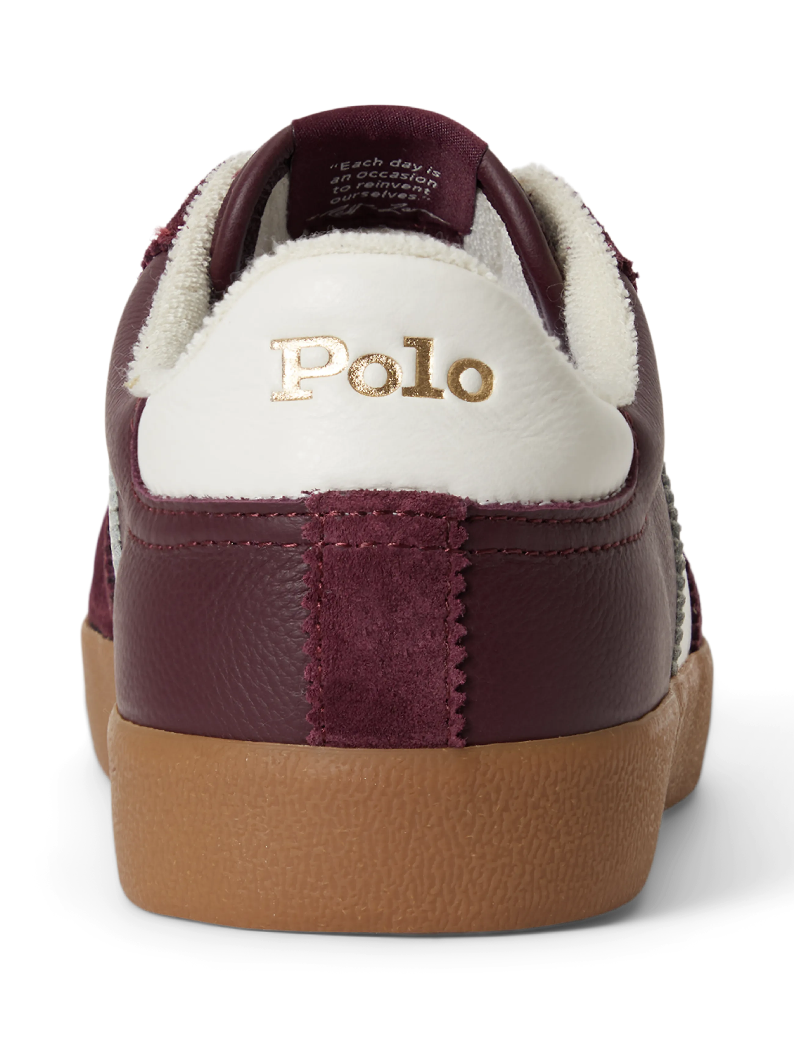 Polo Ralph Lauren - Court Vulc Leather-Suede Sneaker - low-top sneaker - harvard wine/deck - 4
