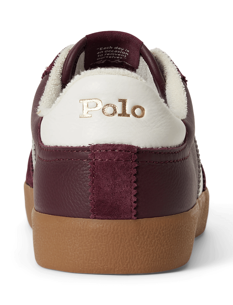 Polo Ralph Lauren - Court Vulc Leather-Suede Sneaker - low-top sneaker - harvard wine/deck - 4