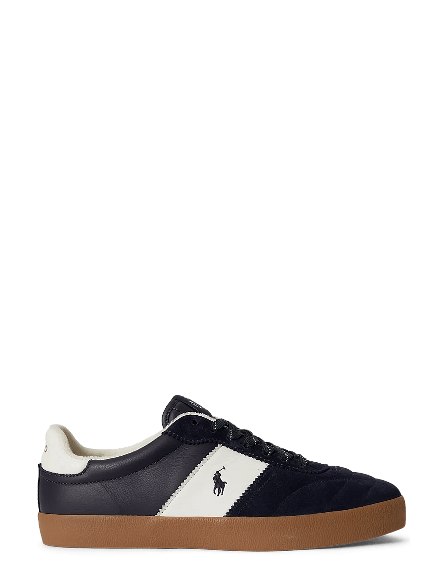 Polo Ralph Lauren - Court Vulc Leather-Suede Sneaker - low-top sneaker - hunter navy/deckw - 0