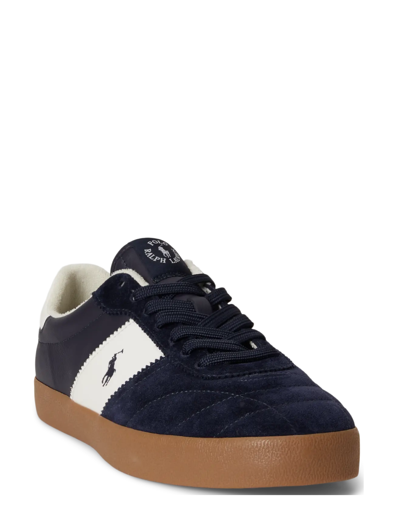 Polo Ralph Lauren - Court Vulc Leather-Suede Sneaker - low-top sneaker - hunter navy/deckw - 4