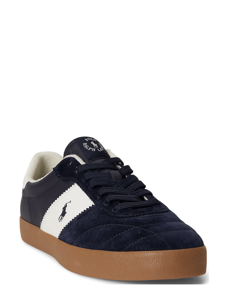 Polo Ralph Lauren - Court Vulc Leather-Suede Sneaker - low-top sneaker - hunter navy/deckw - 4
