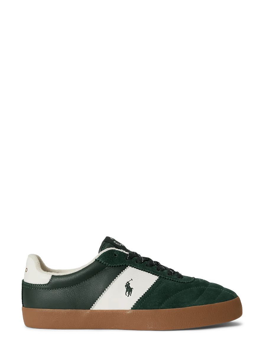 Polo Ralph Lauren - Court Vulc Leather-Suede Sneaker - low-top sneaker - new forest/deckwa - 0