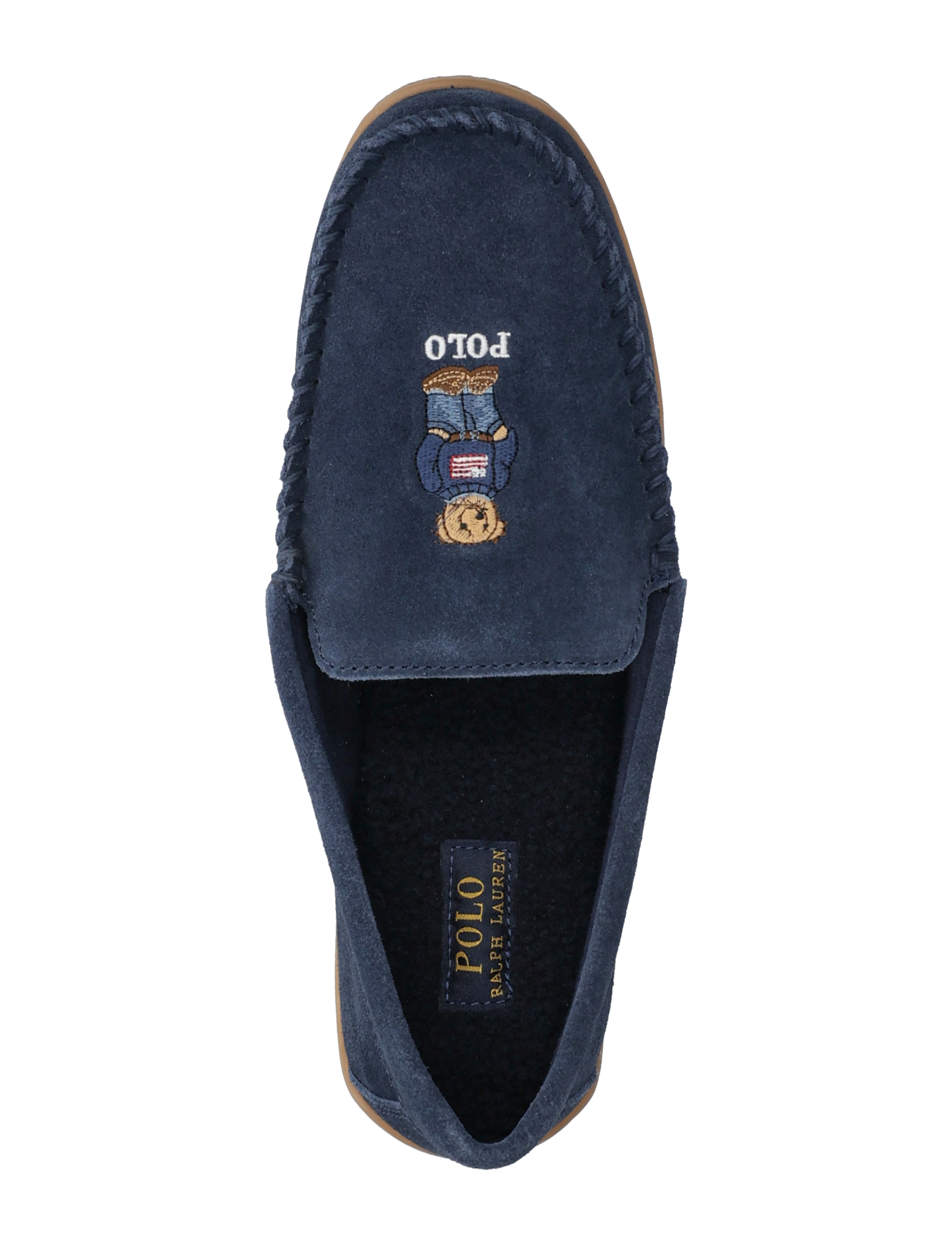 Polo Ralph Lauren - Brenan Polo Bear Suede Slipper - navy suede w/bear - 3