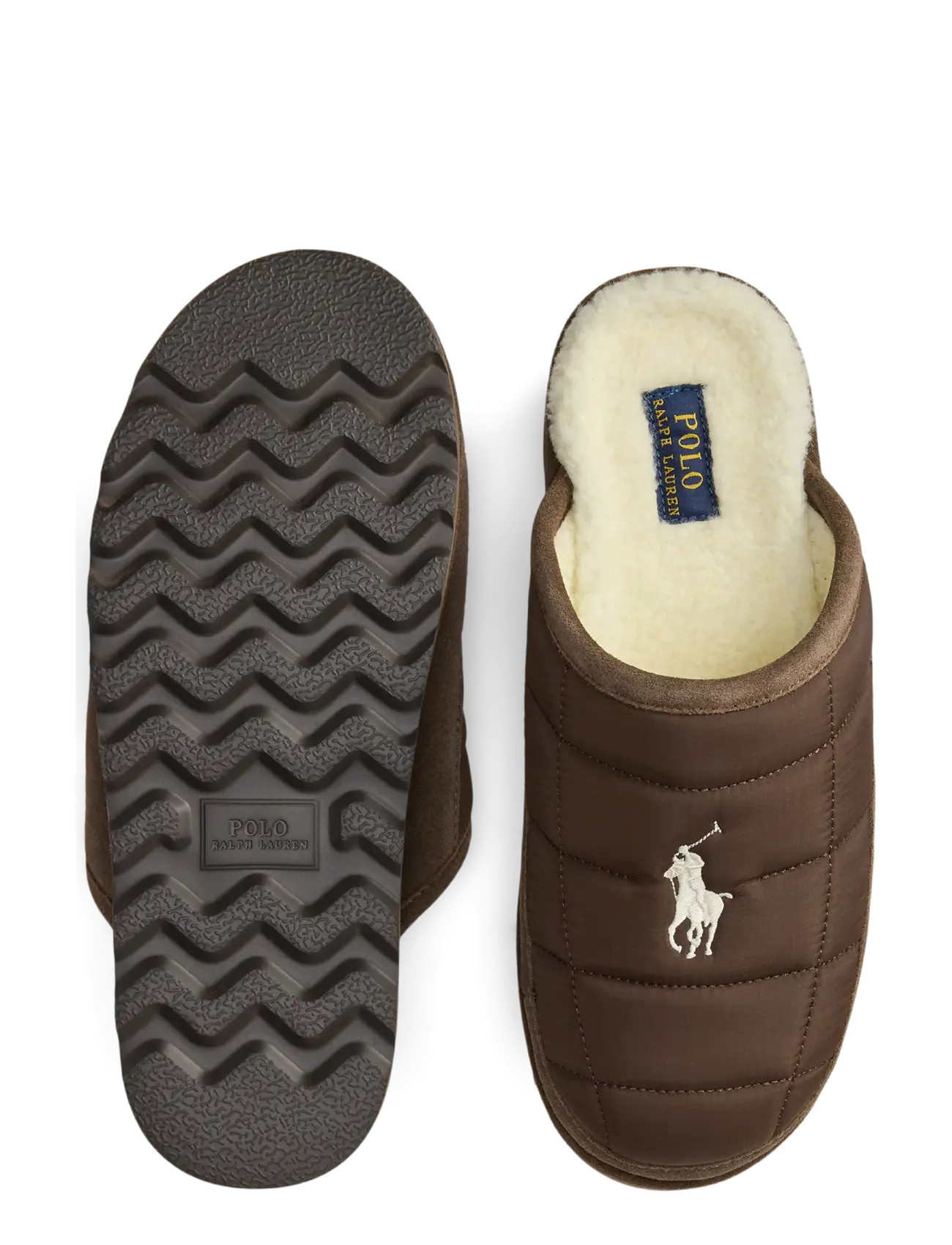 Polo Ralph Lauren - NYLON/SUEDE-READE SCUFF II - nach anlass kaufen - brown/cream pp - 2