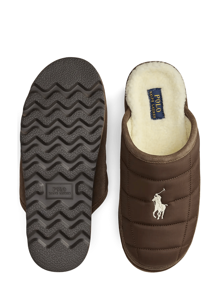 Polo Ralph Lauren - NYLON/SUEDE-READE SCUFF II - nach anlass kaufen - brown/cream pp - 2