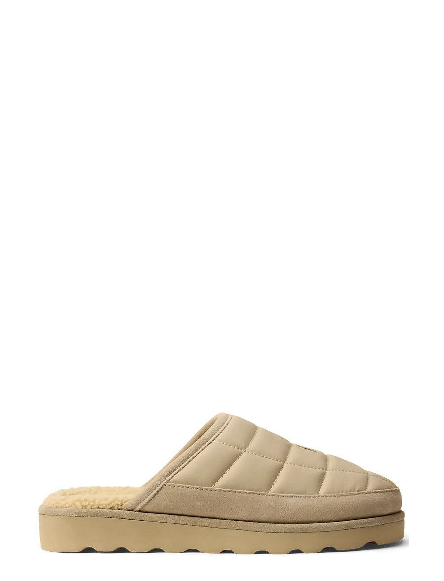 Polo Ralph Lauren - Reade Suede-Trim Quilted Scuff Slipper - nach anlass kaufen - khaki nylon/khaki - 0