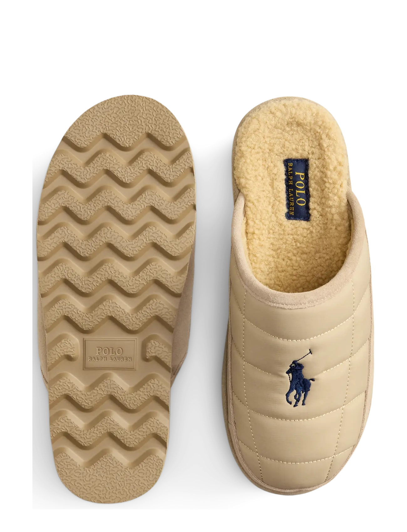 Polo Ralph Lauren - Reade Suede-Trim Quilted Scuff Slipper - nach anlass kaufen - khaki nylon/khaki - 2