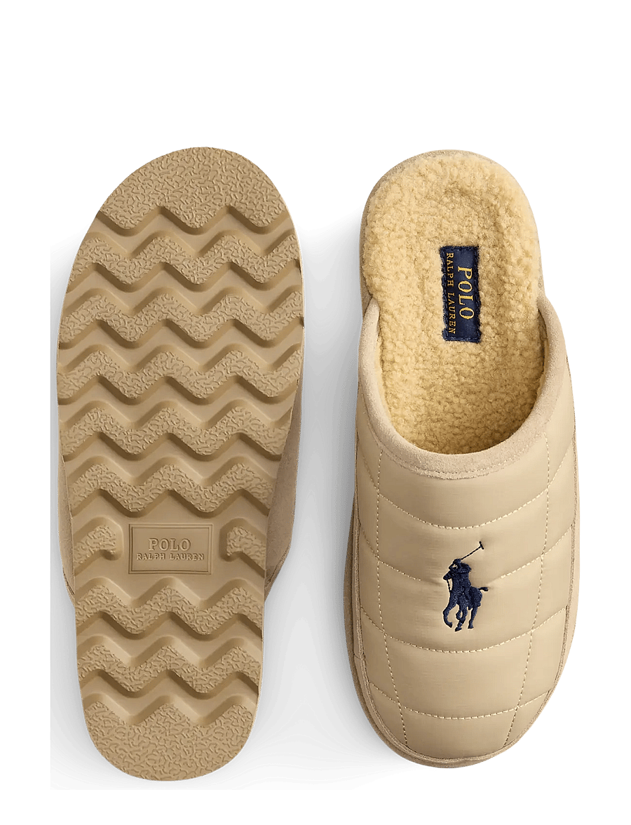 Polo Ralph Lauren - Reade Suede-Trim Quilted Scuff Slipper - nach anlass kaufen - khaki nylon/khaki - 2