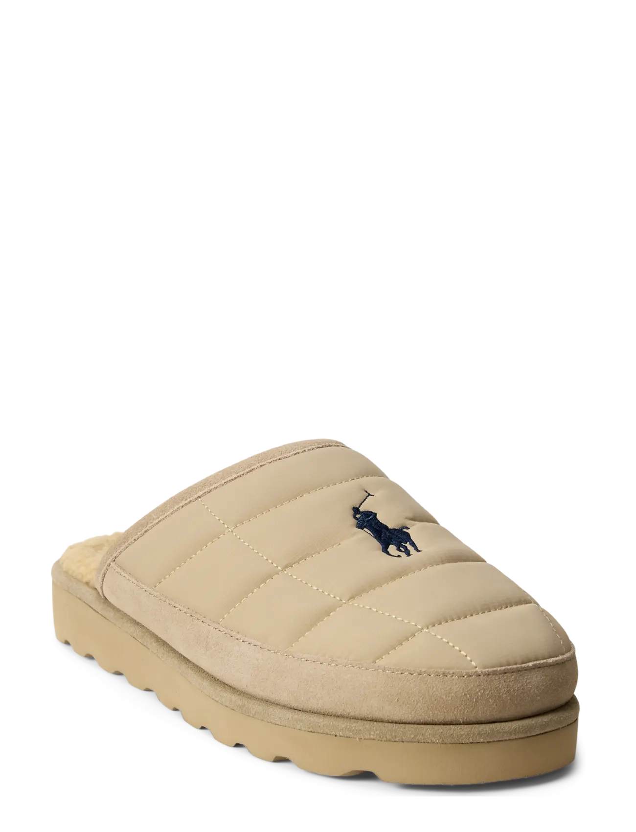 Polo Ralph Lauren - Reade Suede-Trim Quilted Scuff Slipper - nach anlass kaufen - khaki nylon/khaki - 3