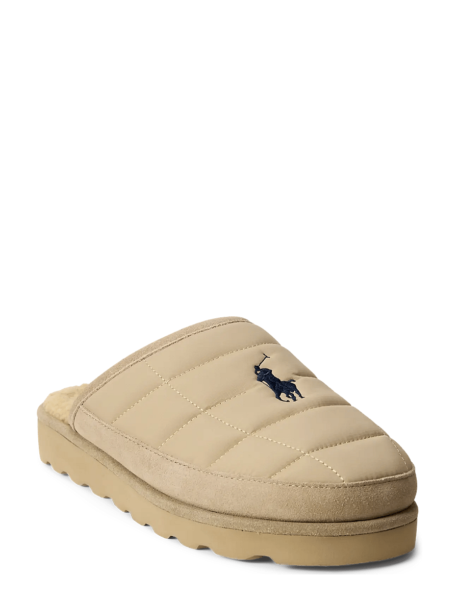 Polo Ralph Lauren - Reade Suede-Trim Quilted Scuff Slipper - nach anlass kaufen - khaki nylon/khaki - 3