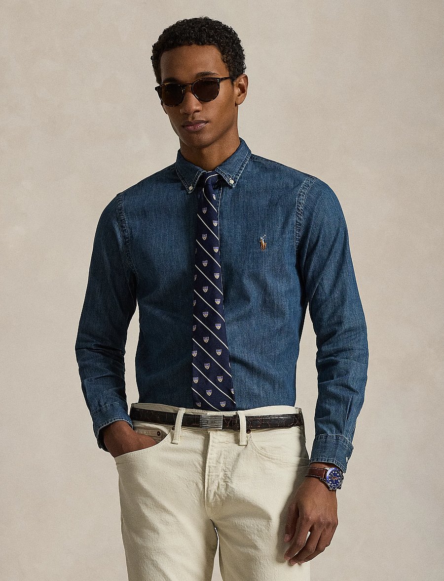 Polo Ralph Lauren - Slim Fit Chambray Shirt - jeanshemden - dark wash - 0
