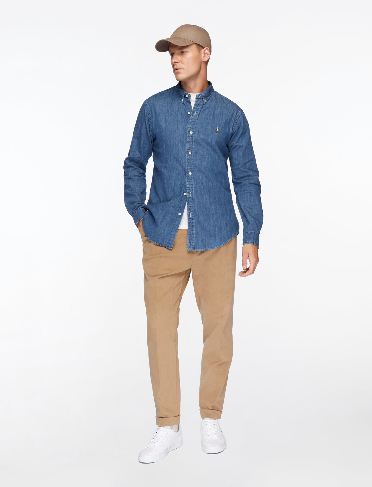 Polo Ralph Lauren - Slim Fit Chambray Shirt - denimowe koszulki - dark wash - 2