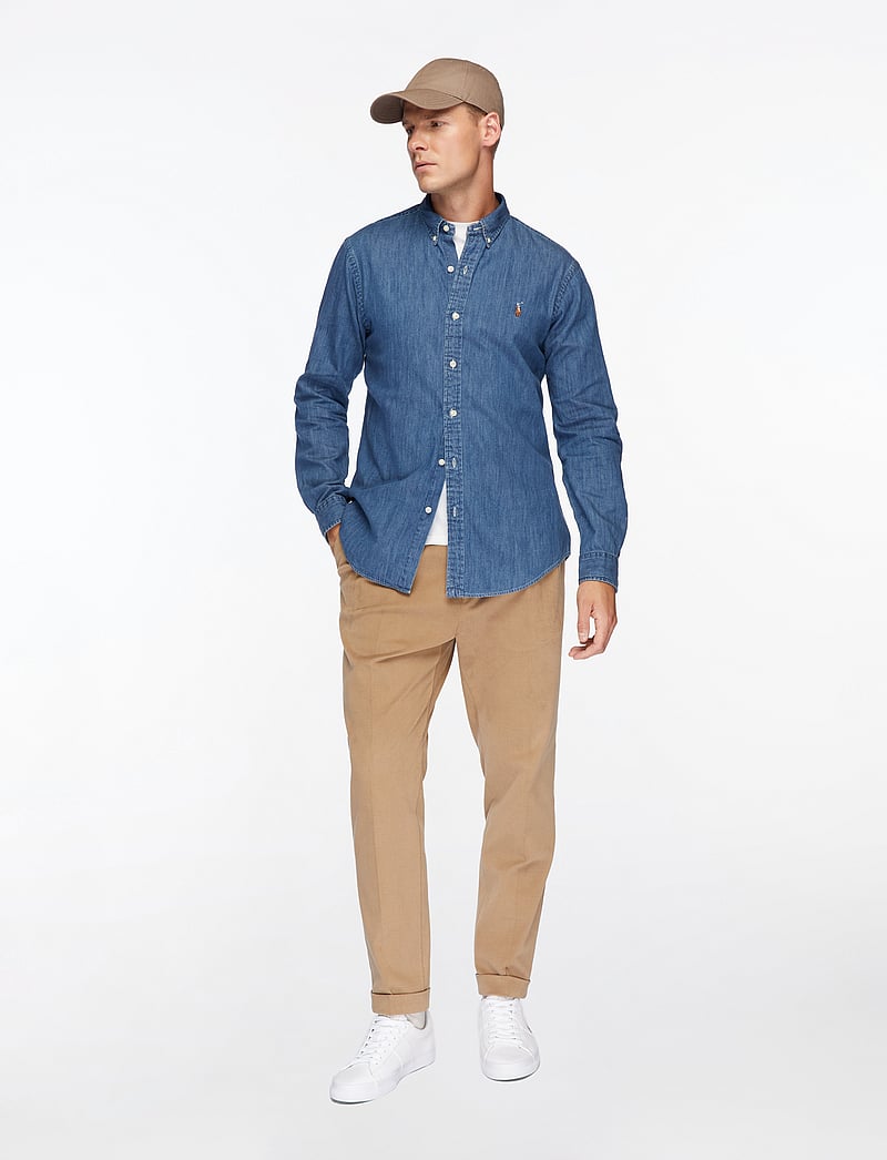 Polo Ralph Lauren - Slim Fit Chambray Shirt - denimowe koszulki - dark wash - 2