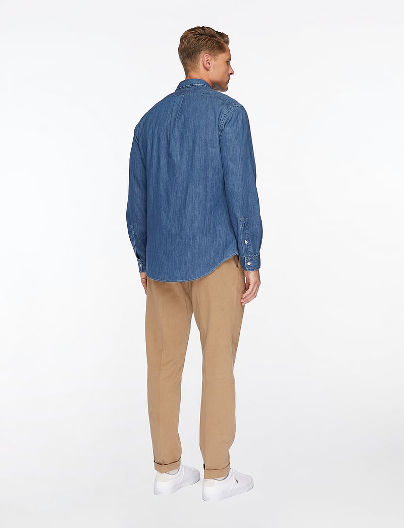 Polo Ralph Lauren - Slim Fit Chambray Shirt - denimowe koszulki - dark wash - 4