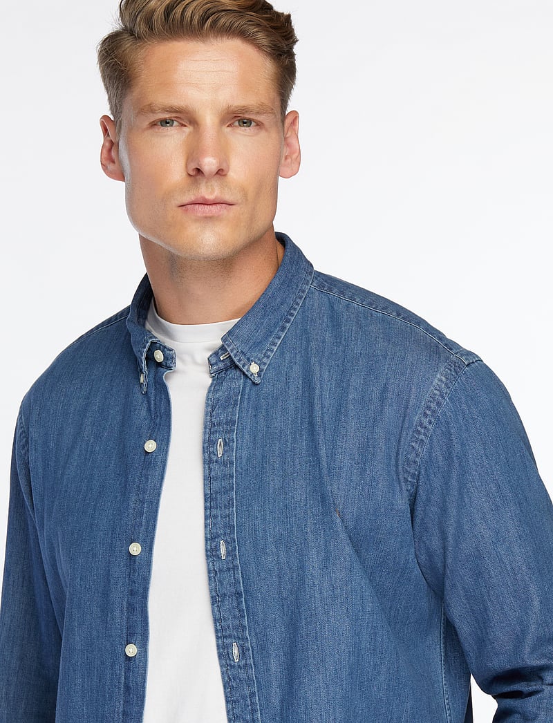 Polo Ralph Lauren - Slim Fit Chambray Shirt - denimowe koszulki - dark wash - 5