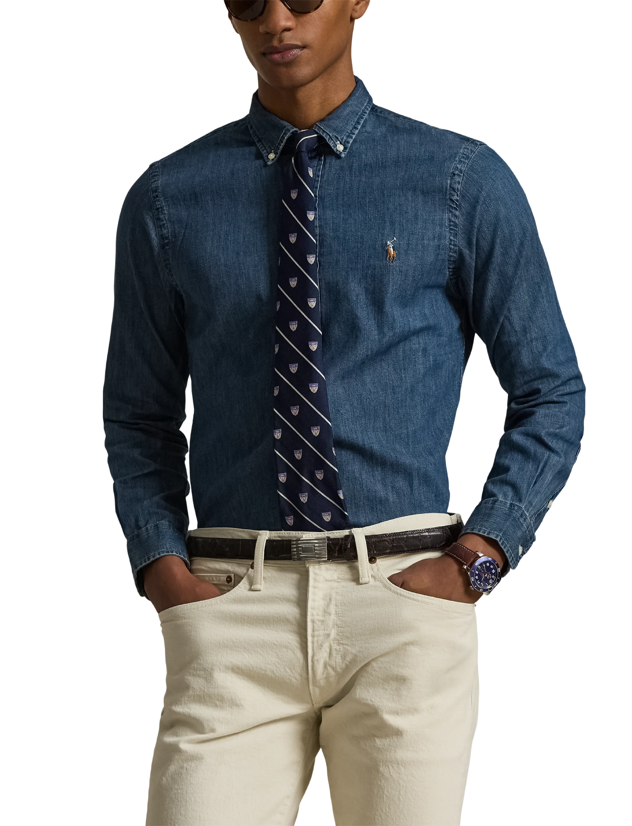 Polo Ralph Lauren - Slim Fit Chambray Shirt - chemises en jean - dark wash - 5