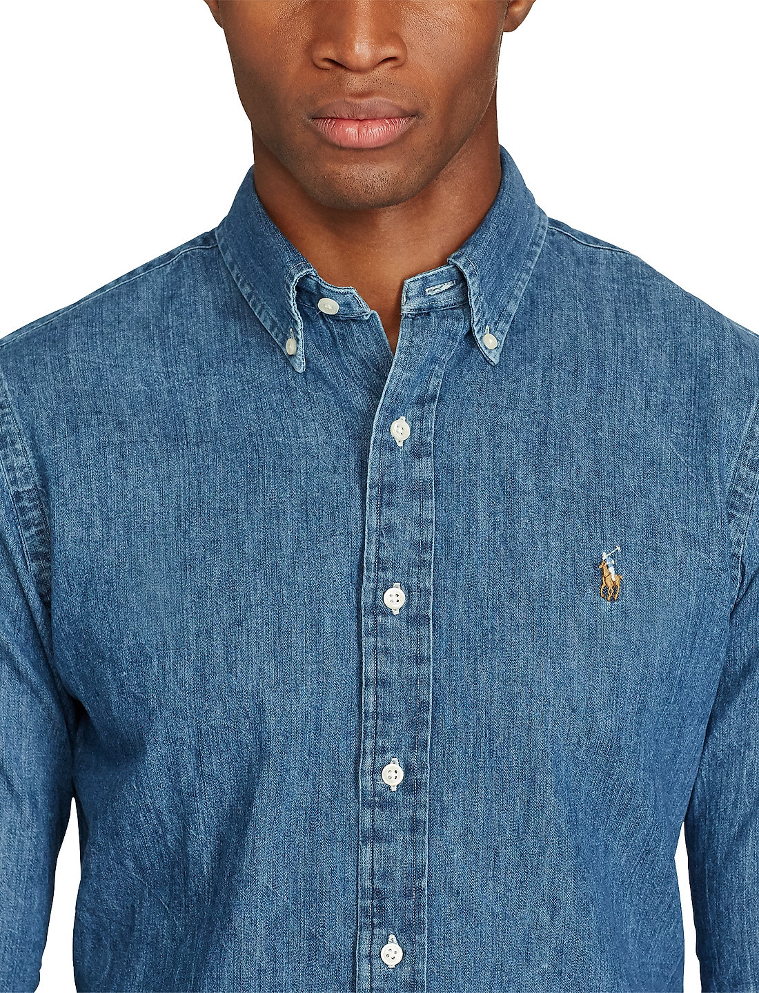 Polo ralph lauren dark wash denim shirt best sale