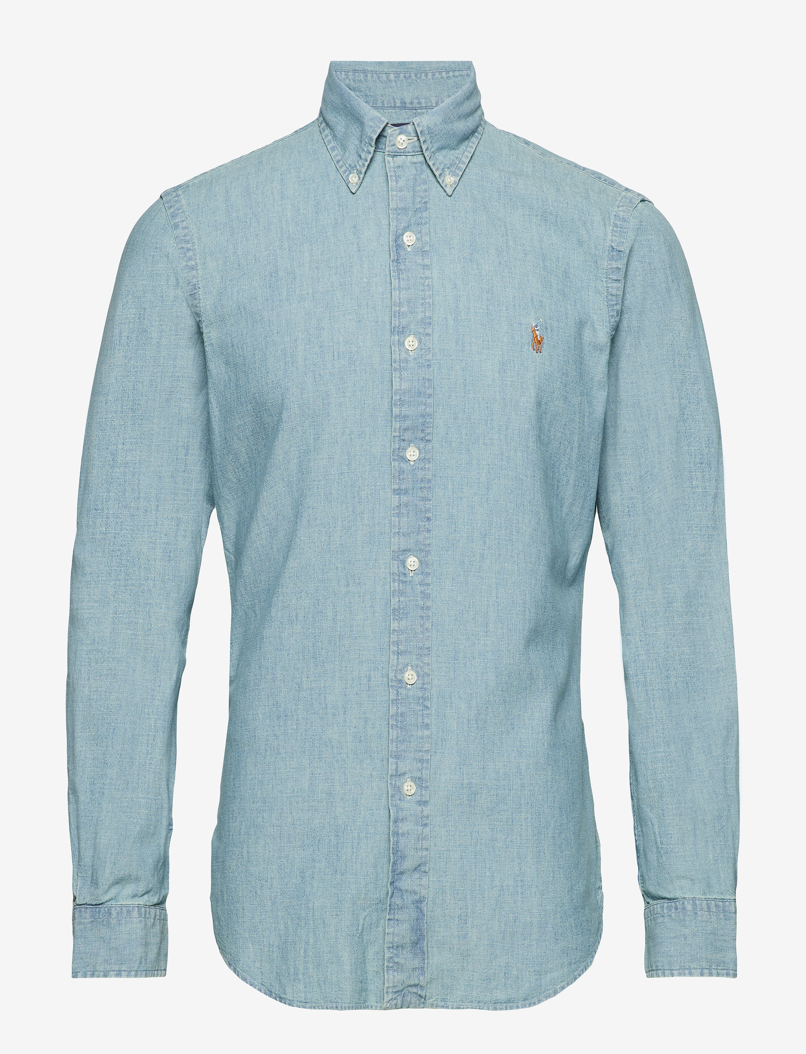 Slim Fit Chambray Shirt - MEDIUM WASH