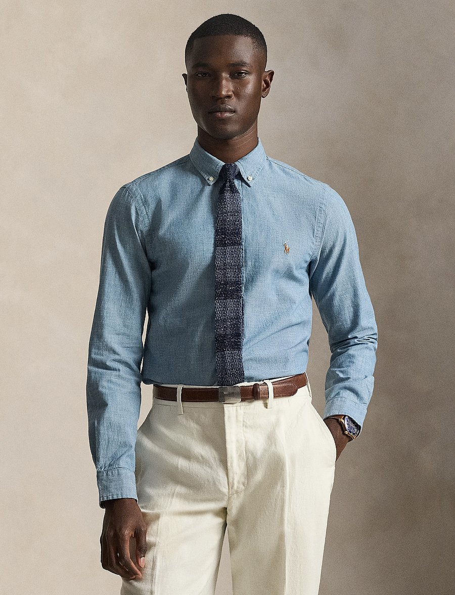 Polo Ralph Lauren - Slim Fit Chambray Shirt - džinsiniai marškiniai - medium wash - 0