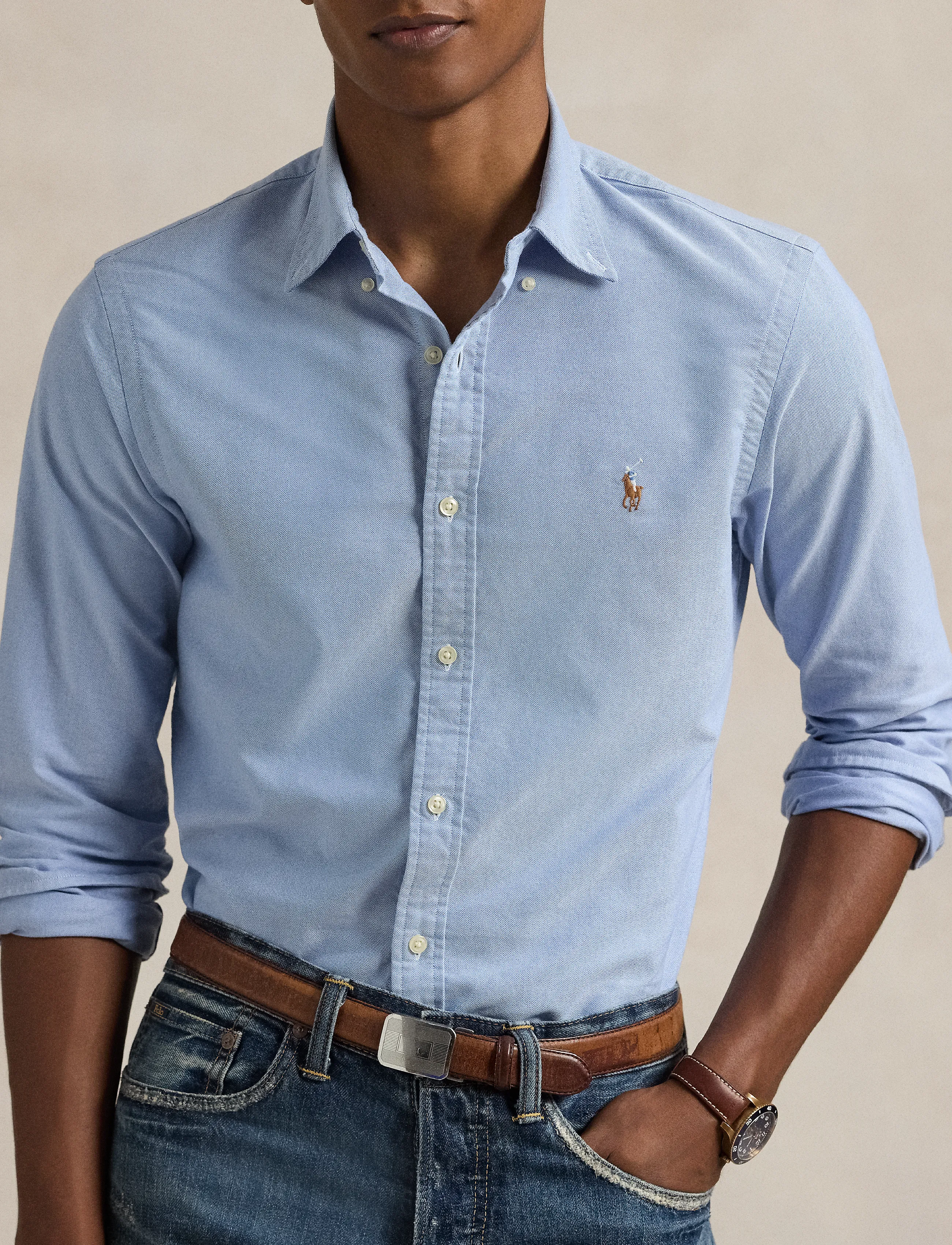 Polo Ralph Lauren Slim Fit Gingham Oxford Shirt - Oxford shirts - BSR BLUE / blue