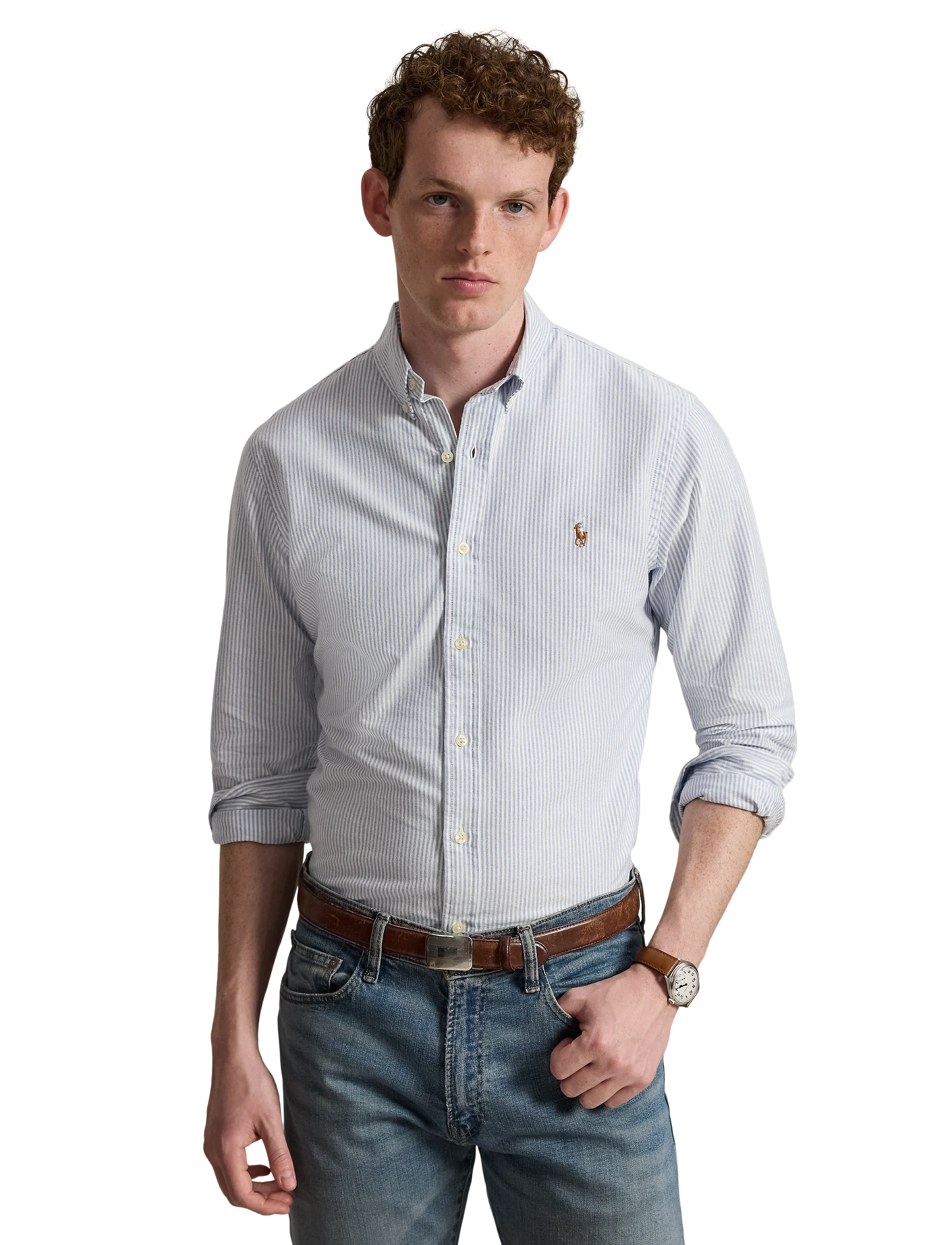 Polo Ralph Lauren - Slim Fit Oxford Shirt - oxford-skjortor - bsr blu/wht - 5