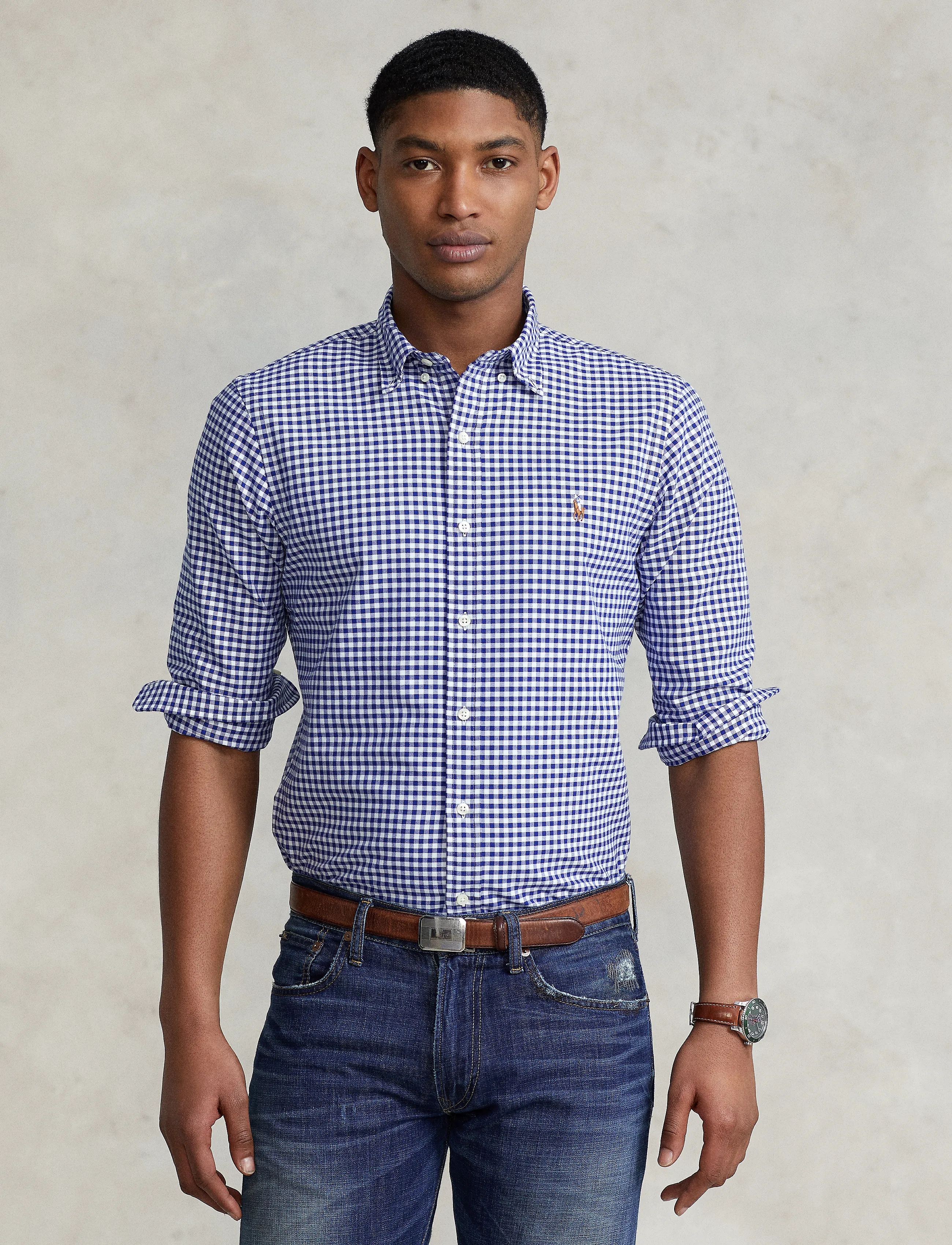 Slim Fit Gingham Oxford Shirt