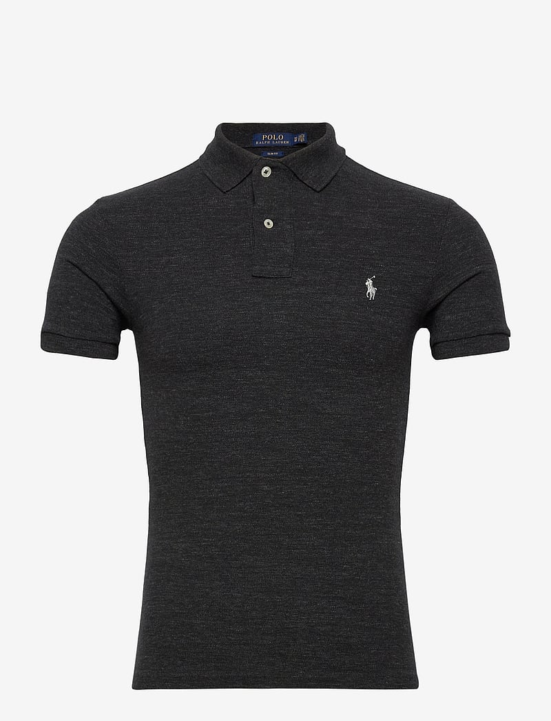 Polo Ralph Lauren - Slim Fit Mesh Polo Shirt - lyhythihaiset - black marl heathe - 0