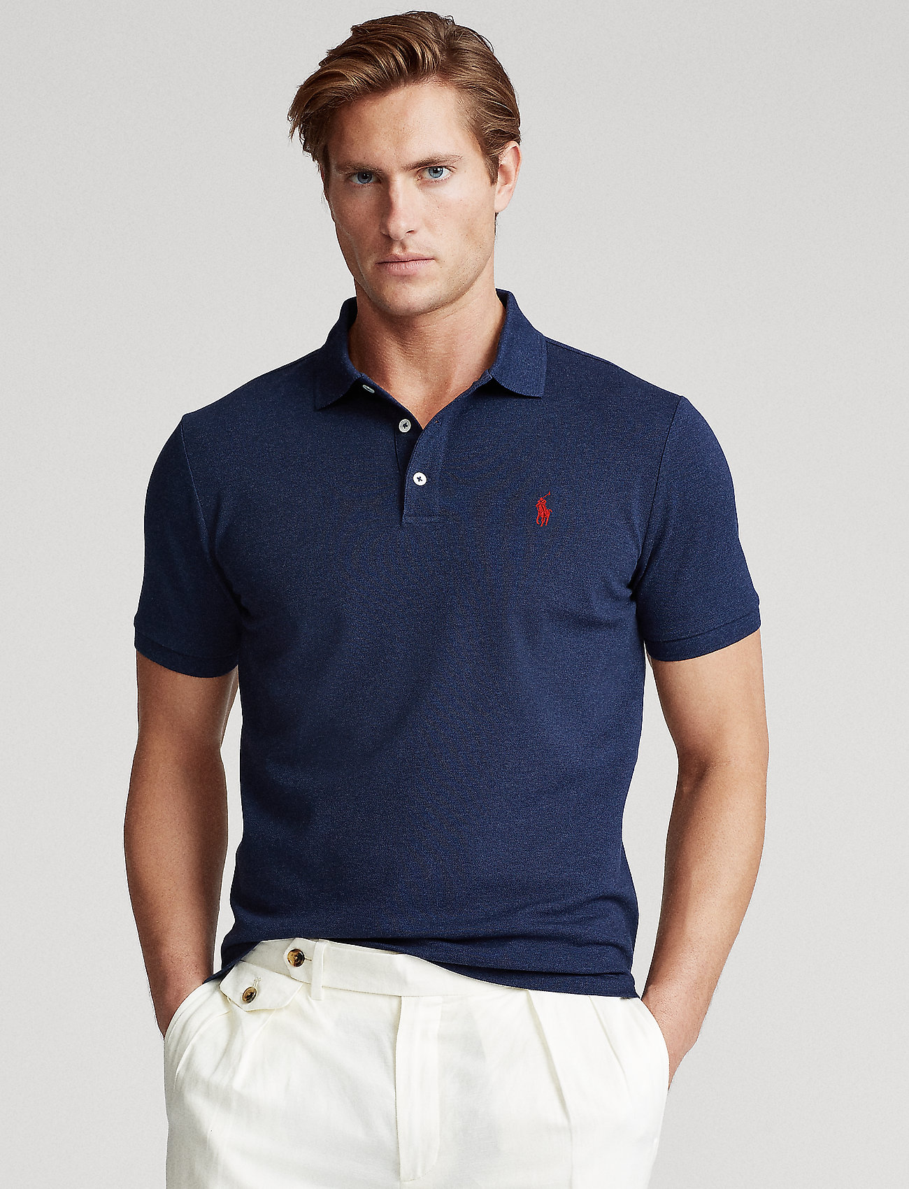Polo Ralph Lauren - Slim Fit Stretch Mesh Polo Shirt - short-sleeved polos - rfnd navy - 0