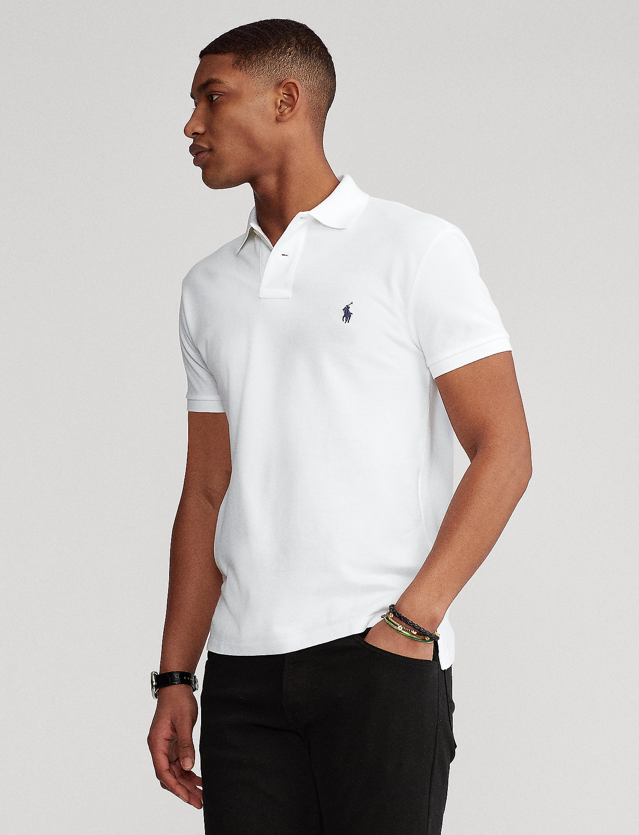 Polo Ralph Lauren - Slim Fit Mesh Polo Shirt - krótki rękaw - white - 0