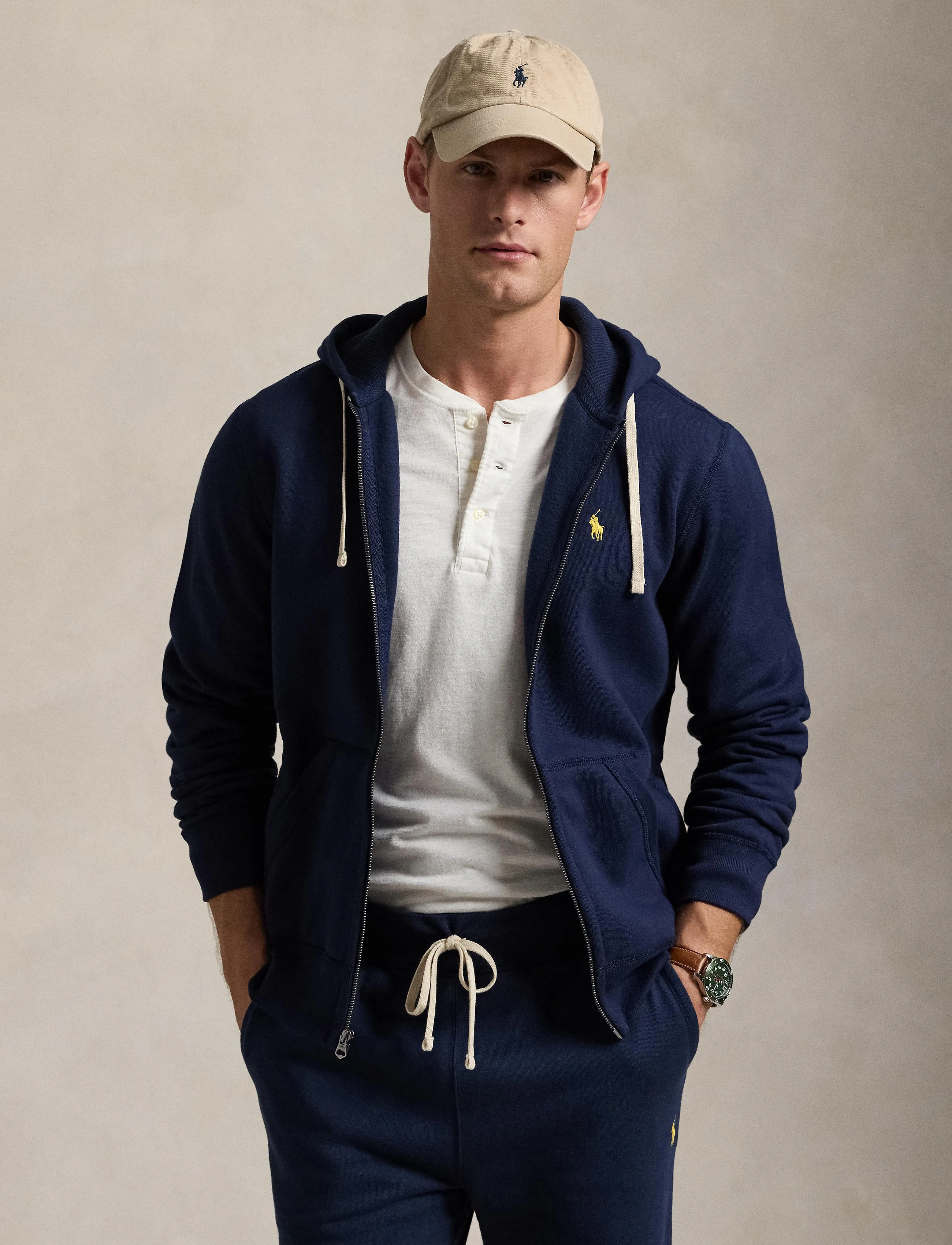 Polo Ralph Lauren - Cotton-Blend-Fleece Hoodie - hettegensere - cruise navy - 4