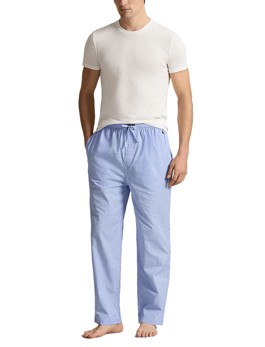 Polo Ralph Lauren - Gingham Cotton Sleep Pant - pižaminės kelnės - lt blue mini gi - 0