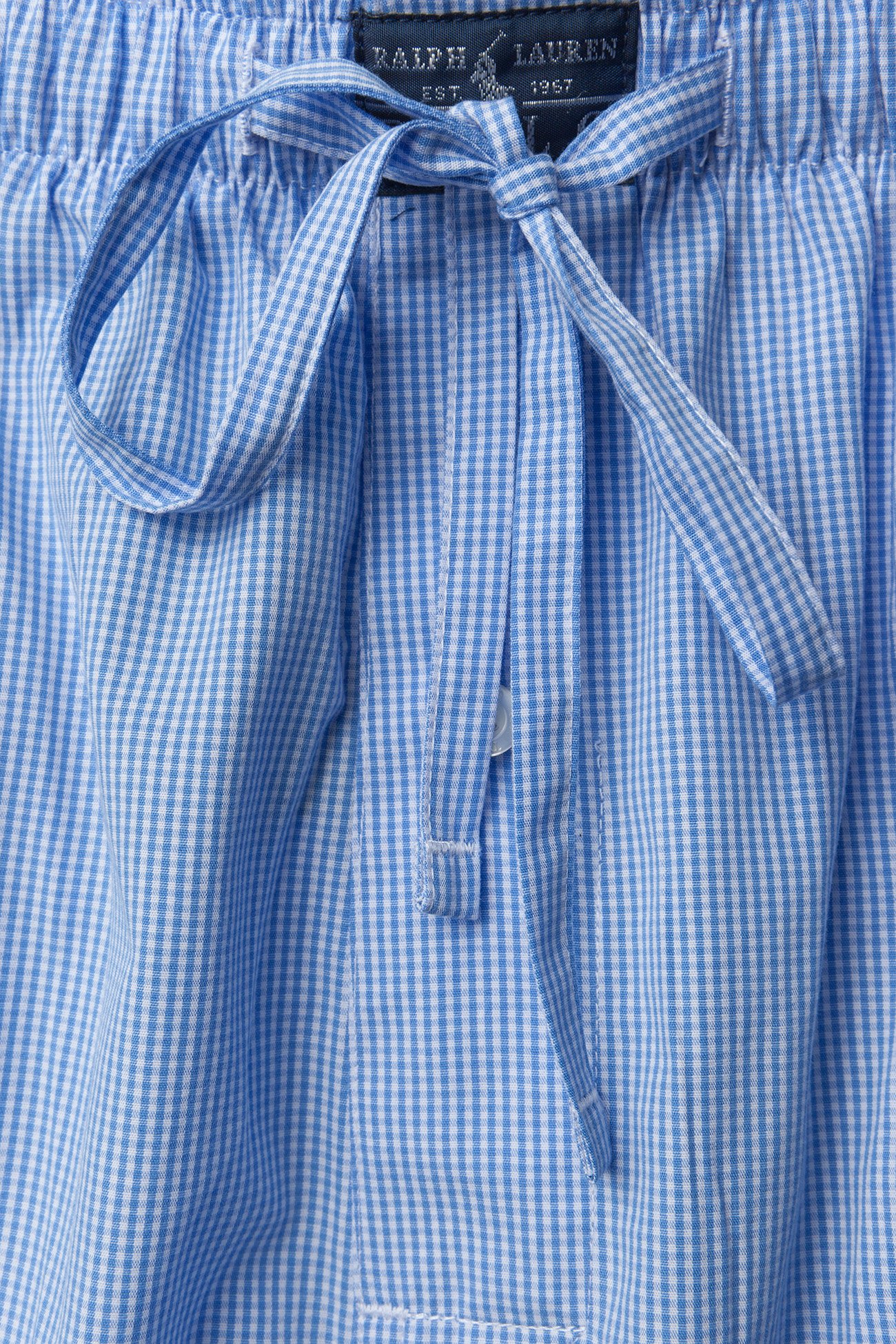 Polo Ralph Lauren - Gingham Cotton Sleep Pant - natbukser - lt blue mini gi - 4