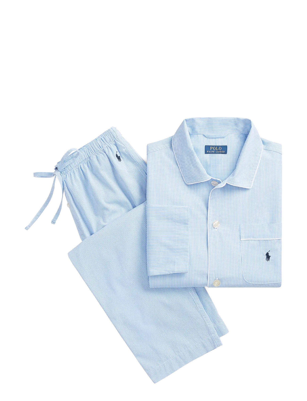 Polo Ralph Lauren Gingham Poplin Long Sleep Set - Underwear - LT BLUE MINI GI / blue