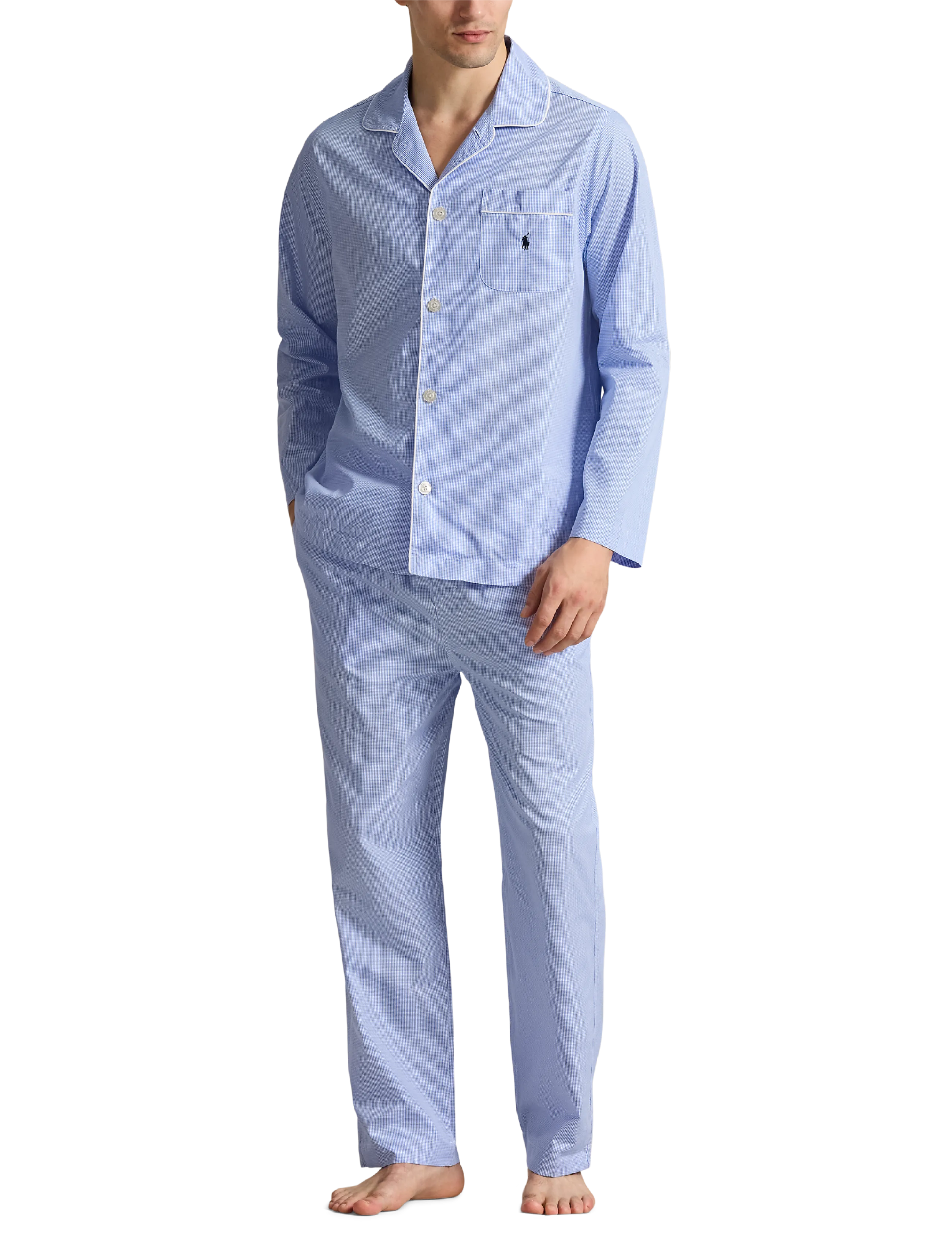 Polo Ralph Lauren Gingham Poplin Long Sleep Set - Pyjama sets - LT BLUE MINI GI / blue