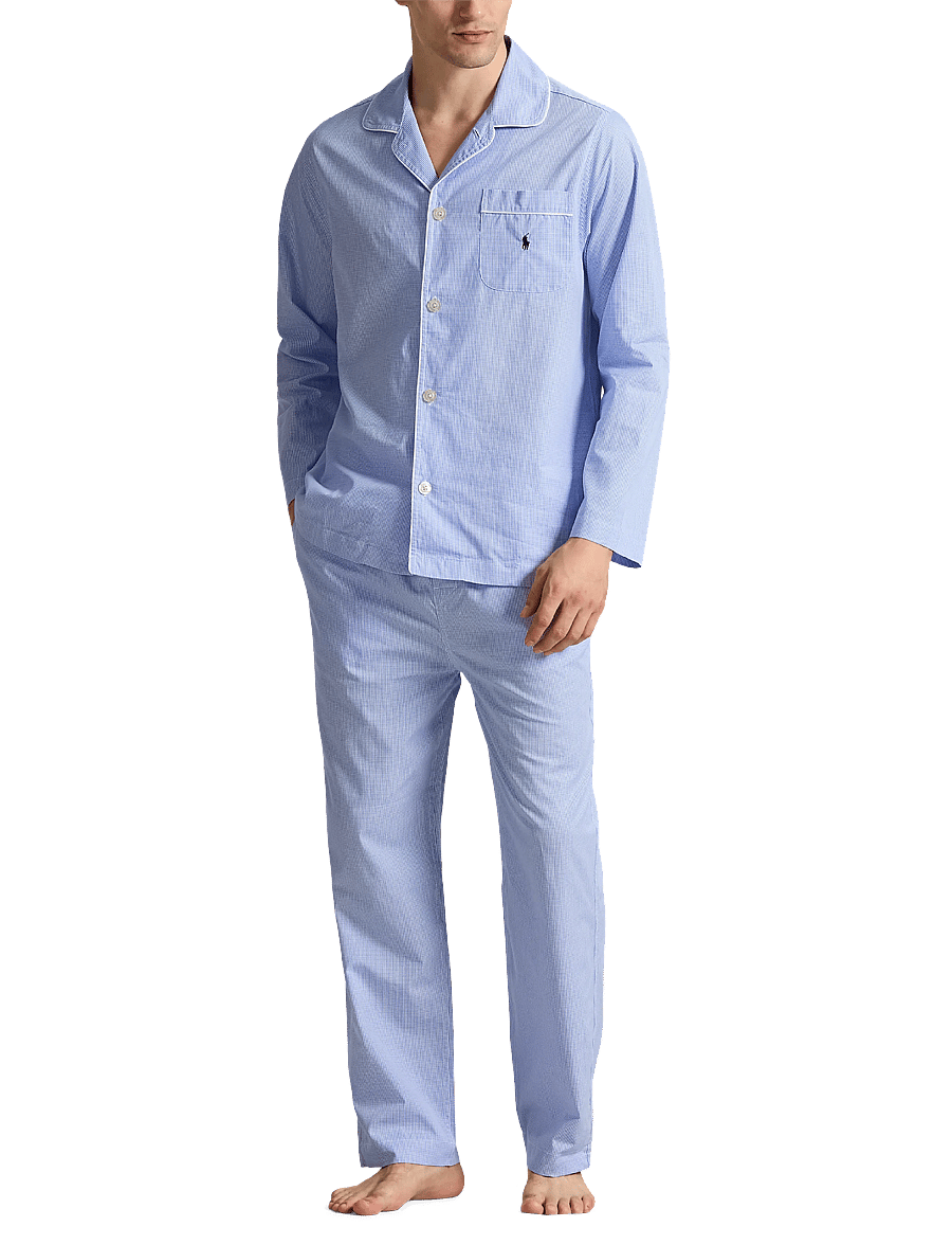 Polo Ralph Lauren - Gingham Poplin Long Sleep Set - pyjamasets - lt blue mini gi - 0