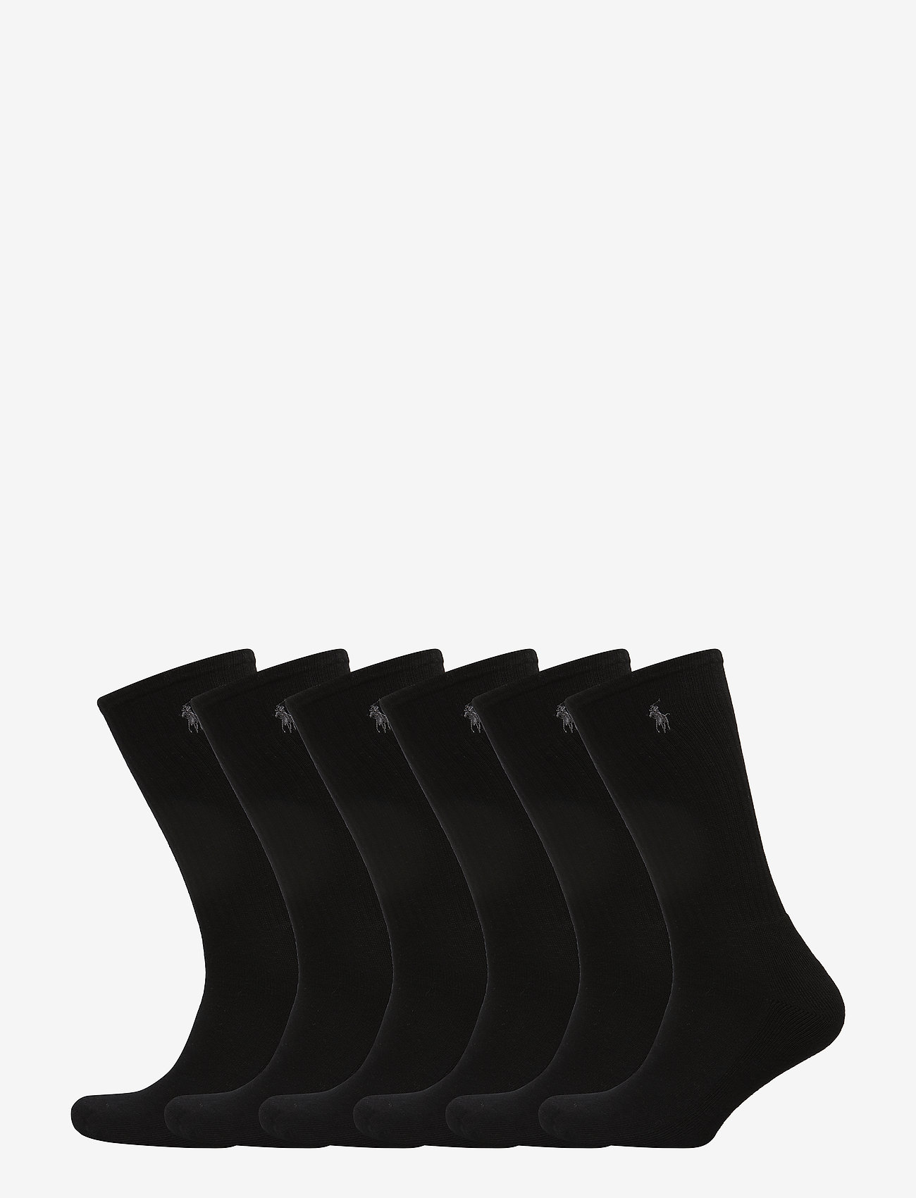 Polo Ralph Lauren Underwear - Cotton-Blend Crew Sock 6-Pack - lot de paires de chaussettes - black - 0