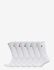 Cotton-Blend Crew Sock 6-Pack - WHITE COLORED PP