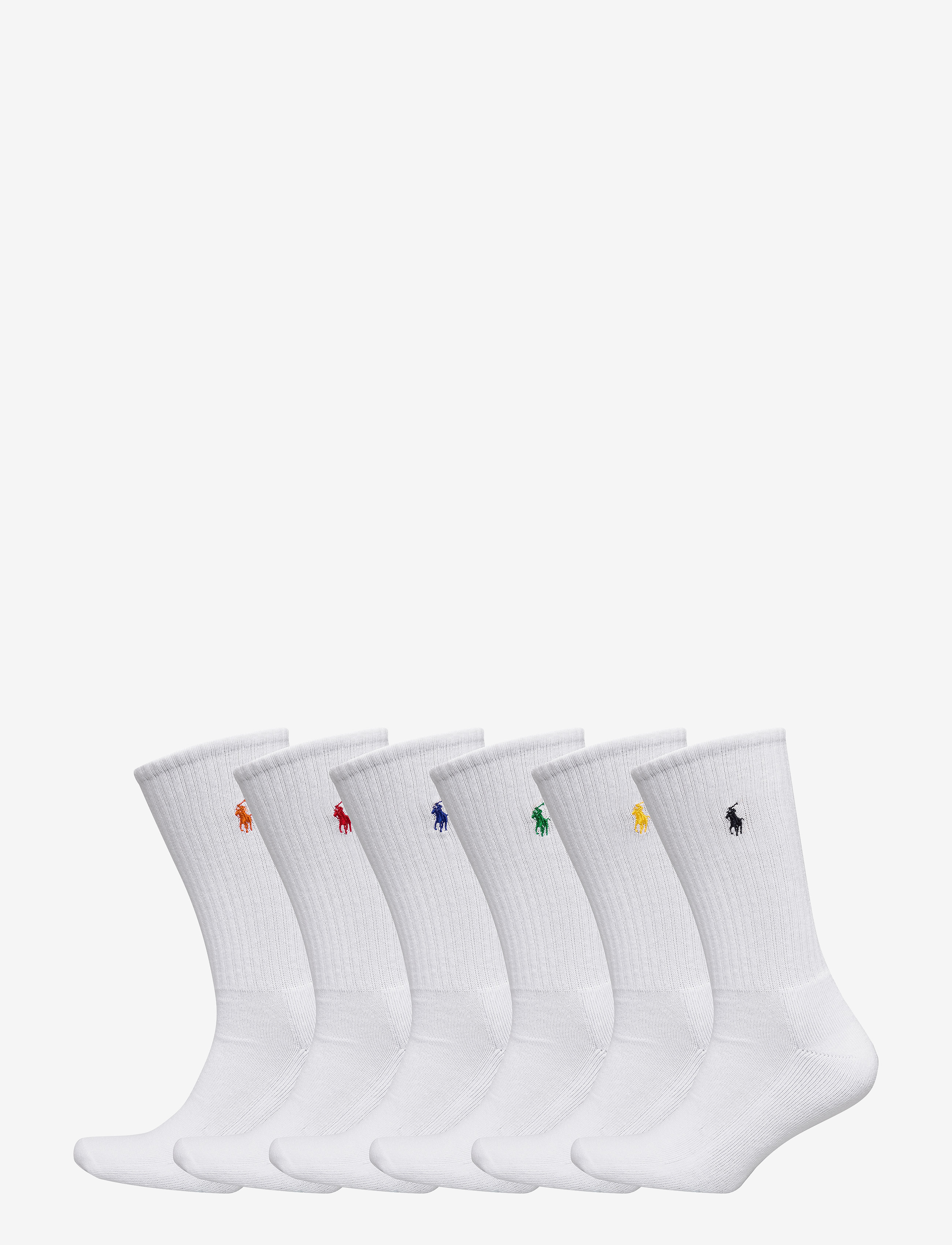 Cotton-Blend Crew Sock 6-Pack - WHITE COLORED PP