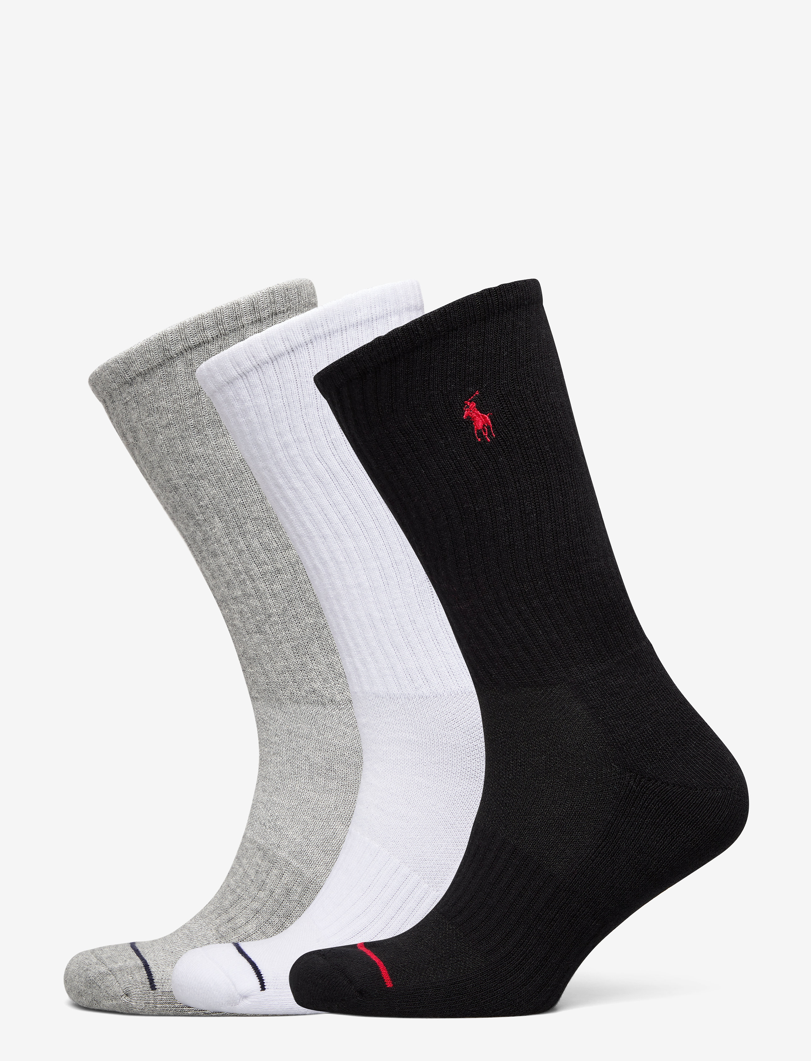Polo Ralph Lauren Athletic Crew Sock 3-Pack - Deals - BLACK / WHITE / G / black