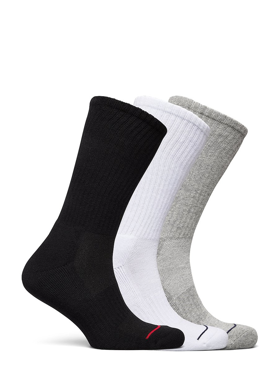 Polo Ralph Lauren - Athletic Crew Sock 3-Pack - klassikalised sokid - black / white / g - 1