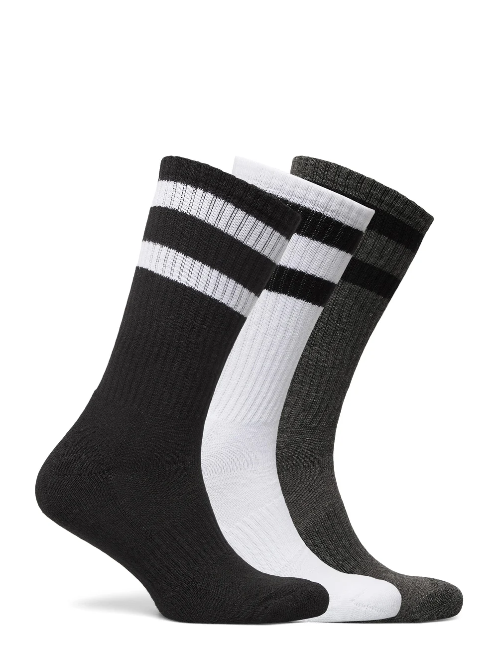 Polo Ralph Lauren - Athletic Crew Sock 3-pack - vanliga strumpor - blk/htrh gr/white - 1